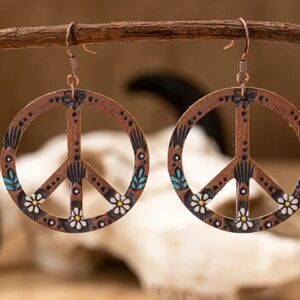 Bohemian Peace Sign Earrings